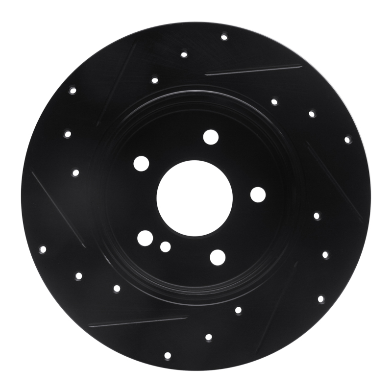 Mercedes-Benz CLK350 Brake Rotor (1) - Rear Right - R1 Concepts - Drilled & Slotted - Black - `94-`11